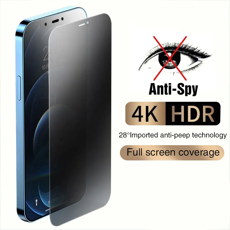 Film de protection Anti-Espion en verre trempé pour iPhone 13 Pro